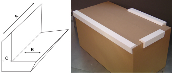 L Shaped Chevron Polystyrene Edge Protector