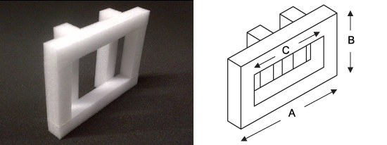 Polystyrene End Cap with Back Bars Diagram