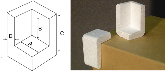Small Moulded Polystyrene Corner Protectors